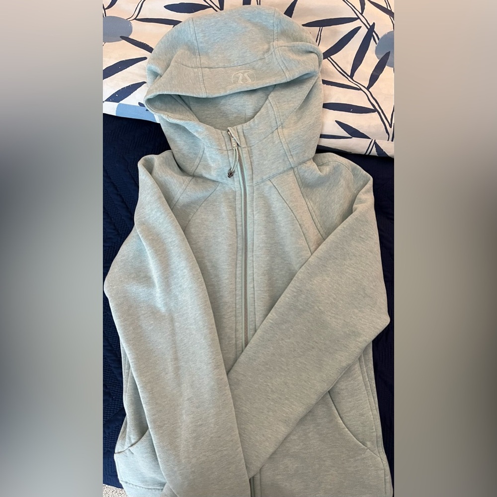Lululemon Light Blue Zip-Up Hoodie – Size 8
